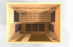 Golden Designs Near Zero EMF 3-Person Dynamic Full Spectrum "Lugano" FAR Infrared Sauna with Hemlock Wood | Model: DYN-6336-03 FS
