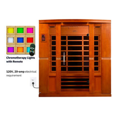 Golden Design "Bergamo Elite" Dynamic Ultra Low EMF Infrared Sauna 4-Person w/ Hemlock Wood | Model: DYN-6440-01 Elite