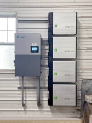Fortress Power eFlex MAX wall-mounted battery system and inverter installed indoors