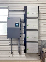 Fortress Power eFlex MAX wall-mounted battery system and inverter installed indoors