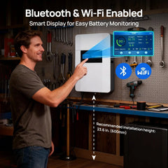 Eco-Worthy 48V 100AH Wall-Mount Lithium Battery LiFePO4 | -4℉ Charge Available | Bluetooth & WiFi | 10 Years Warranty