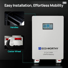 ECO-WORTHY 51.2V 314Ah LiFePO4 Battery | Solar Battery Backup for home - Green Vista Living