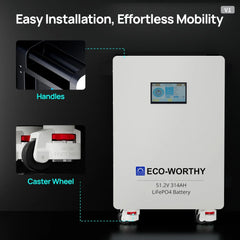 ECO-WORTHY 51.2V 314Ah LiFePO4 Battery| Solar Battery Backup for home