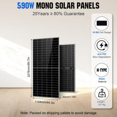 ECO-WORTHY 590W Bifacial N-Type Solar Panels