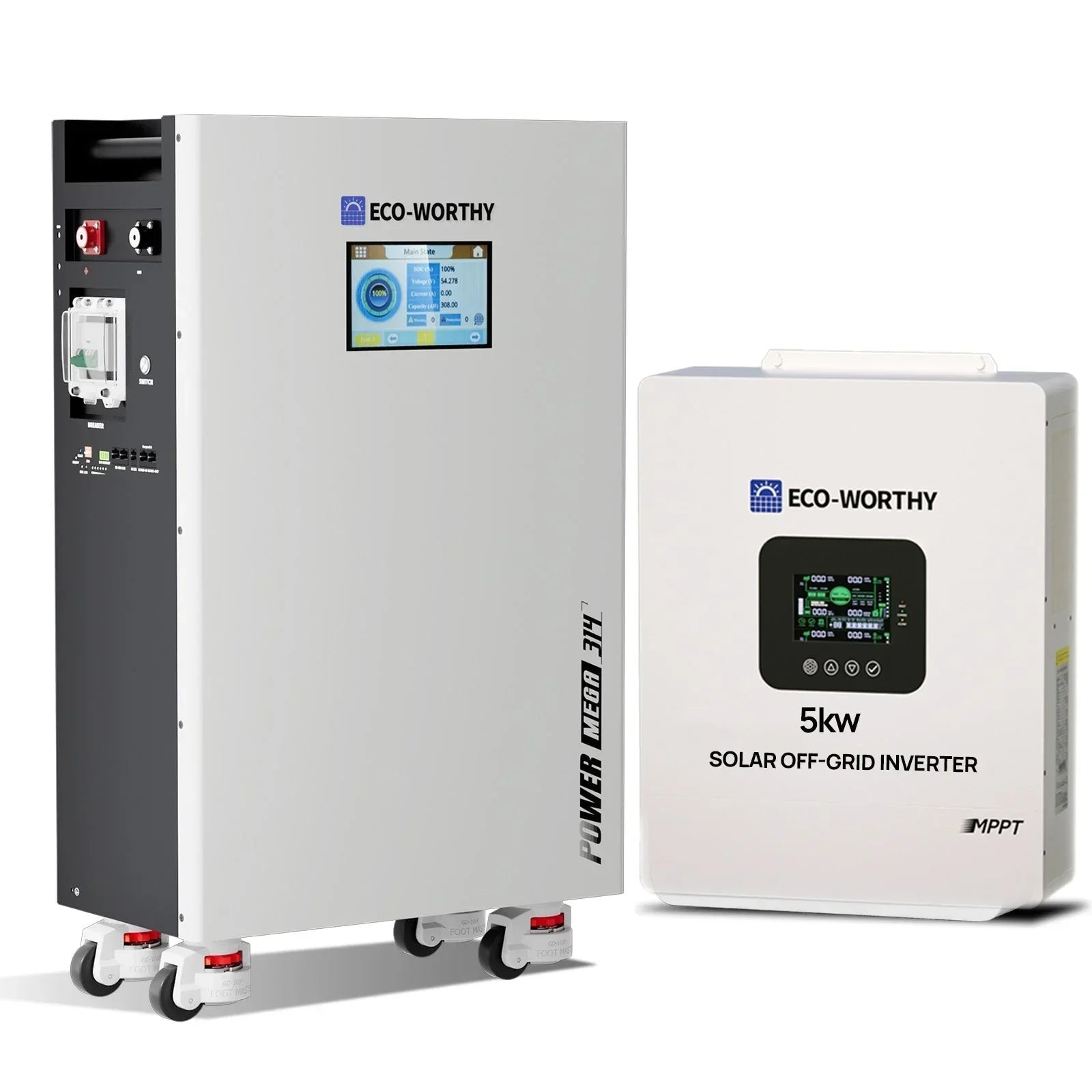 ECO-WORTHY PowerMega 314 | 51.2V 314Ah LiFePO4 Home Backup Battery with 5kW Inverter Eco-Worthy
