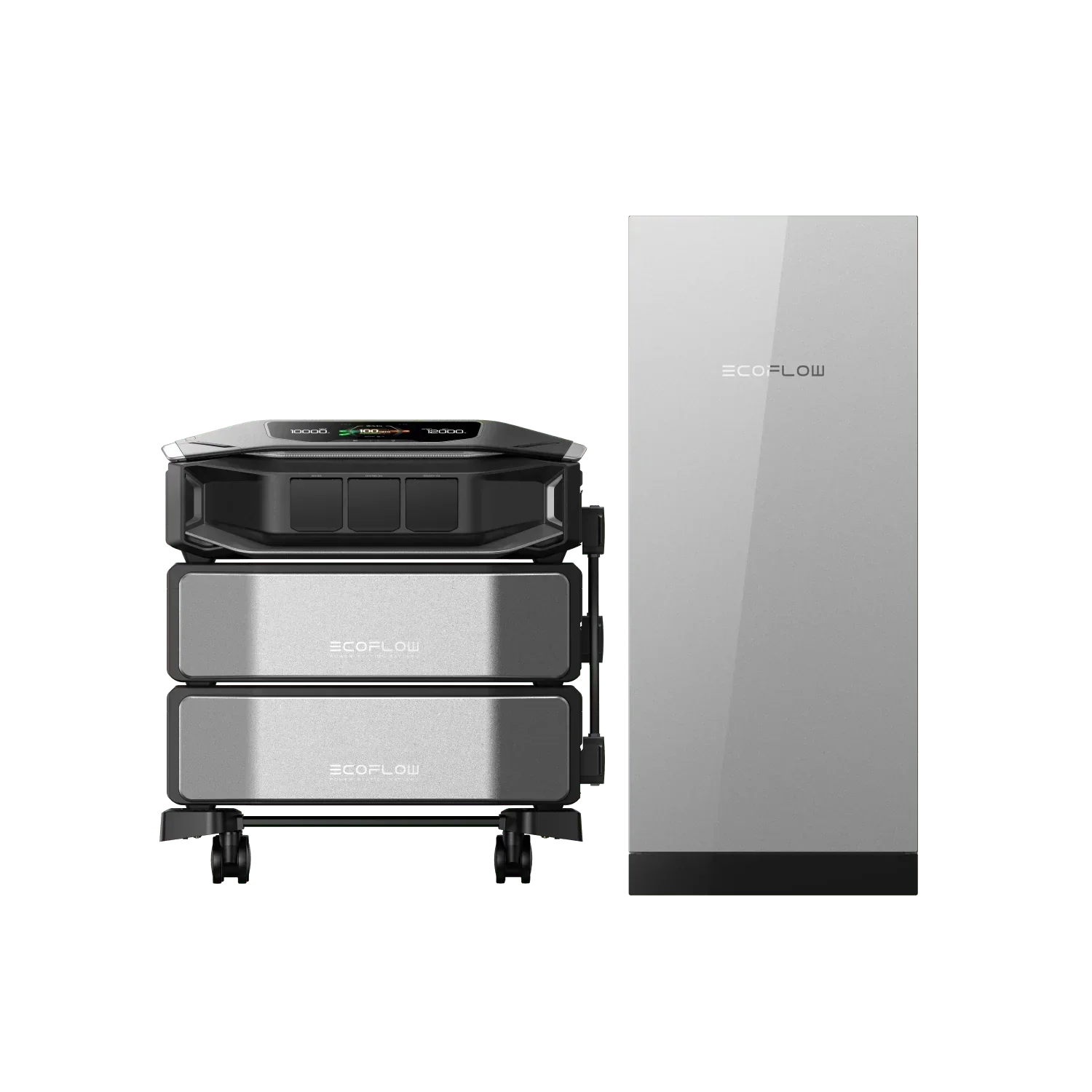 EcoFlow Smart Gateway (200A) system with six independently controlled circuits and stacked battery modules.