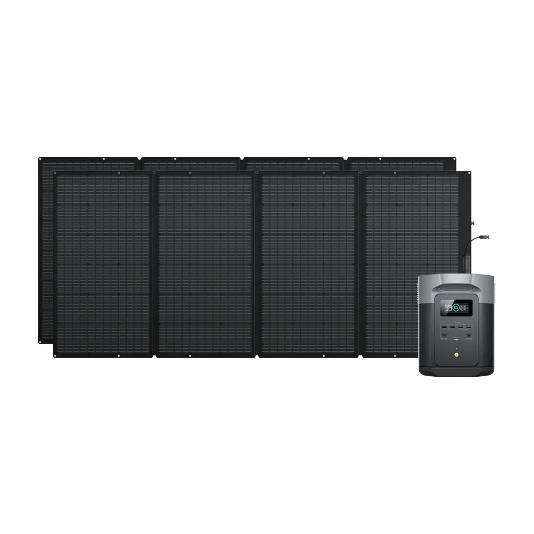 EcoFlow DELTA 2 Max + 400W Solar Panel | 3400W, 2048Wh, X-Boost, Home & Outdoors