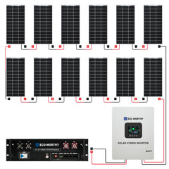 Eco-Worthy 2340W 48V (12×195W) Complete MPPT Off-Grid Solar Kit | 5kW Inverter + 48V 100Ah Rack Battery