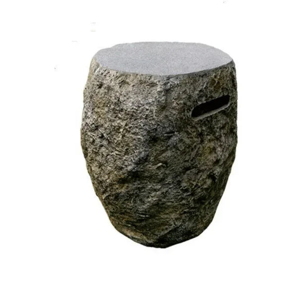 Elementi Boulder tank cover with stone texture on white background, outdoor accessory