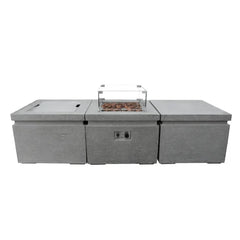 Elementi Manhattan and Aurora Wind Screen For Fire Pit OFG103-WS