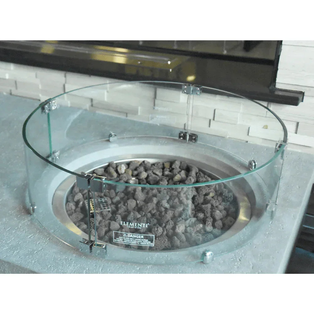 Elementi Fire Table Wind Screen for Metropolis, Columbia, Boulder and Manchester - Green Vista Living