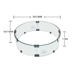Elementi Fire Table Wind Screen for Metropolis, Columbia, Boulder and Manchester - Green Vista Living