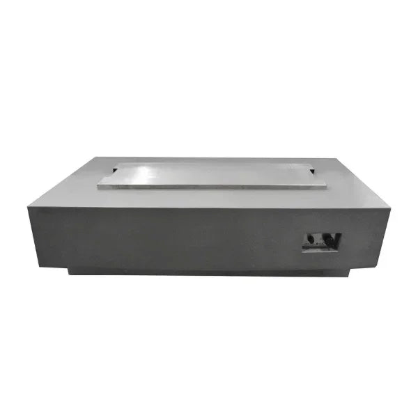 Elementi Granville fire table with stainless steel lid, rectangular outdoor gas table