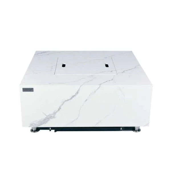 Elementi Plus Bianco White Marble Porcelain Fire Table OFP103BW - Green Vista Living