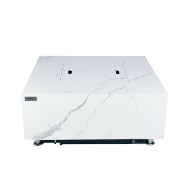 Elementi Plus Bianco White Marble Porcelain Fire Table OFP103BW - Green Vista Living