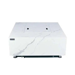 Elementi Plus Bianco 40" Marble Porcelain Fire Table - Bianco White - Green Vista Living