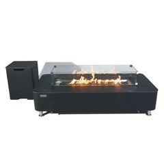 Elementi Plus Valencia 62" Marble Porcelain Top Fire Table - Bulgaria Black - Green Vista Living