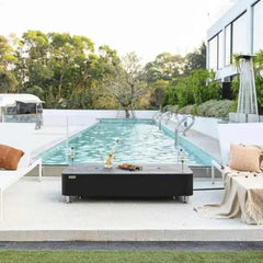 Elementi Plus Valencia 62" Marble Porcelain Top Fire Table - Bulgaria Black - Green Vista Living