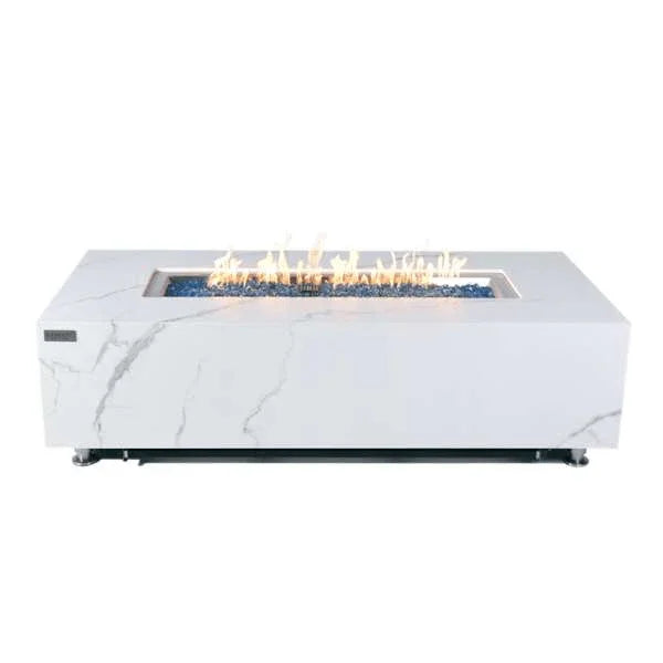 Elementi Plus Carrara Marble Pocelain Fire Table OFP121BW - Green Vista Living