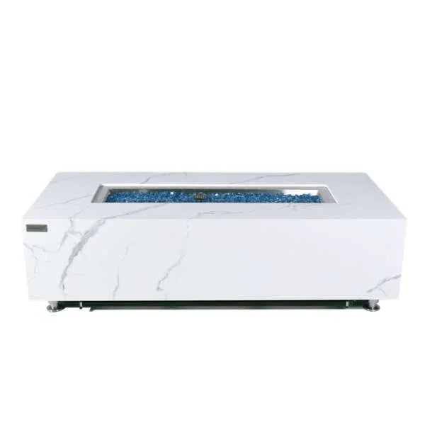 Elementi Plus Carrara Marble Pocelain Fire Table OFP121BW - Green Vista Living