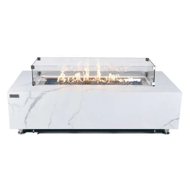 Elementi Plus Carrara Marble Pocelain Fire Table OFP121BW - Green Vista Living