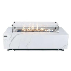 Elementi Plus Carrara Marble Pocelain Fire Table OFP121BW - Green Vista Living