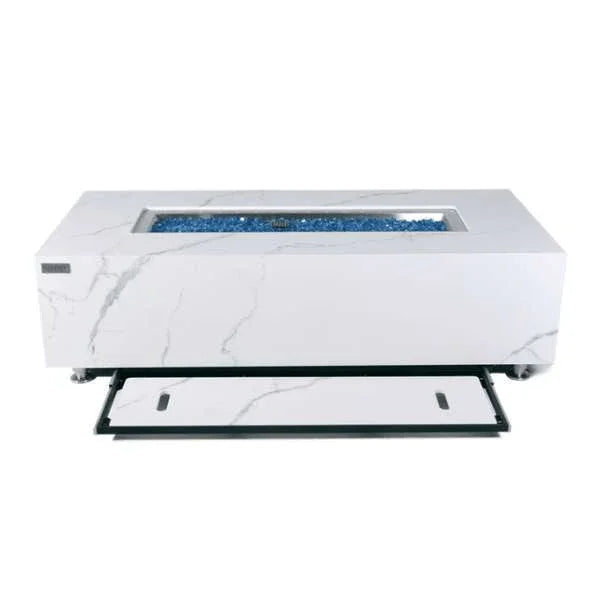 Elementi Plus Carrara Marble Pocelain Fire Table OFP121BW - Green Vista Living