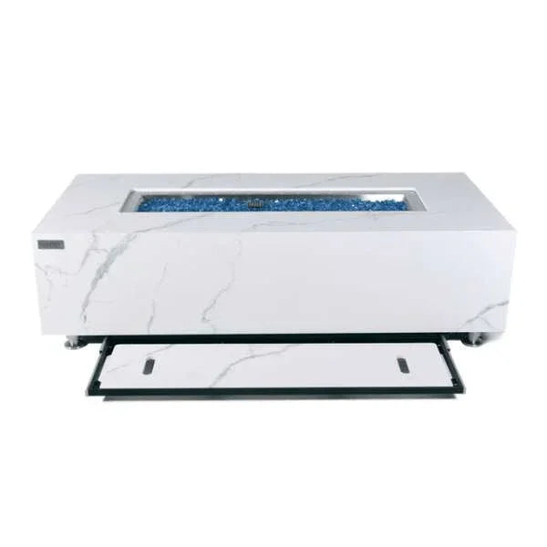 Elementi Plus Carrara Marble Pocelain Fire Table OFP121BW - Green Vista Living