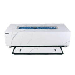 Elementi Plus Carrara Marble Pocelain Fire Table OFP121BW - Green Vista Living