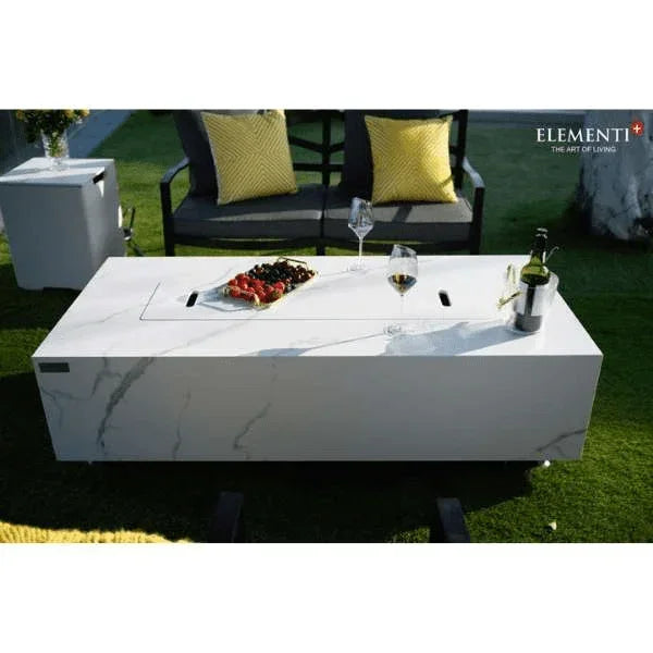 Elementi Plus Carrara Marble Pocelain Fire Table OFP121BW - Green Vista Living