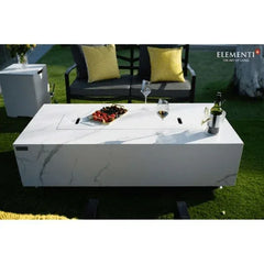 Elementi Plus Carrara Marble Pocelain Fire Table OFP121BW - Green Vista Living
