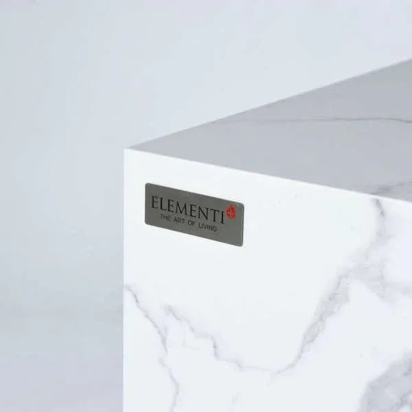 Elementi Plus Carrara Marble Pocelain Fire Table OFP121BW - Green Vista Living