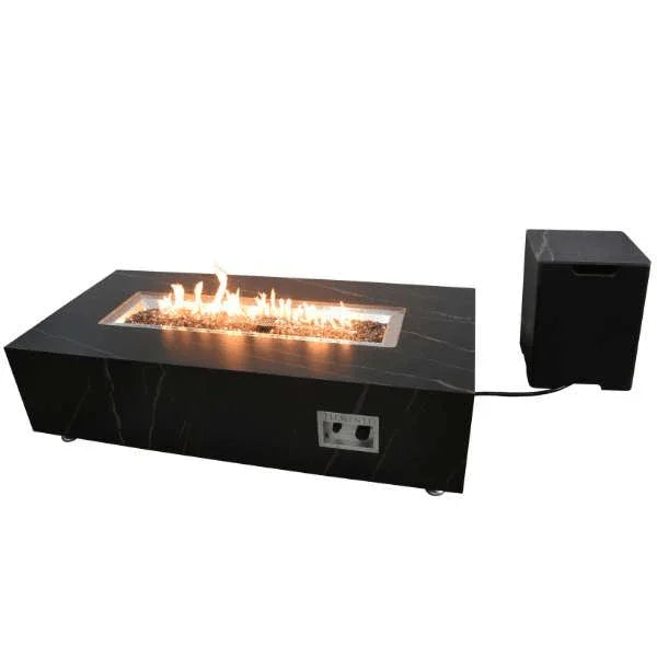 Elementi Plus Varna Marble Porcelain Fire Table OFP121BB - Green Vista Living