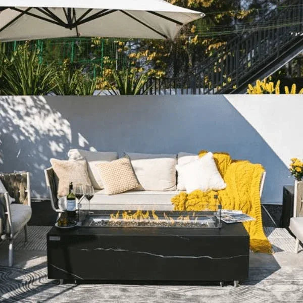 Elementi Plus Varna Marble Porcelain Fire Table OFP121BB - Green Vista Living