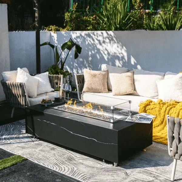 Elementi Plus Varna Marble Porcelain Fire Table OFP121BB - Green Vista Living