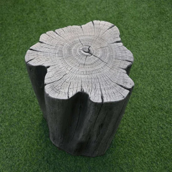 Elementi Warren seat in classic grey, wood-look stool on garden grass