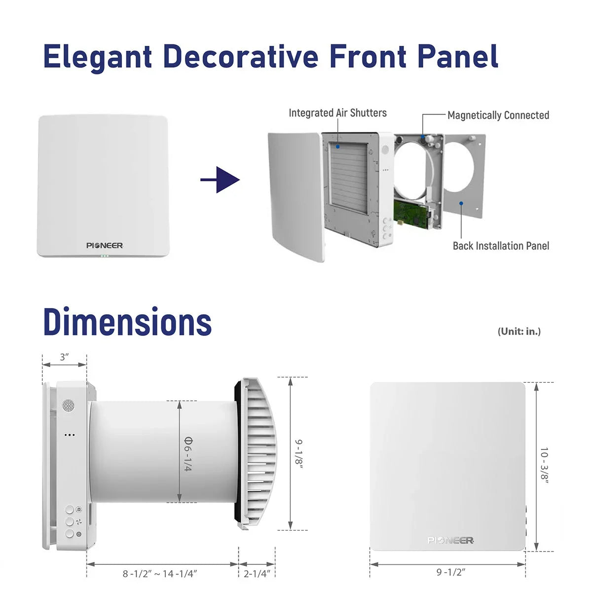 Pioneer® ECOasis 50 Ductless Wall-Mounted Single-Room Wi-Fi Energy Recovery Ventilator - Green Vista Living