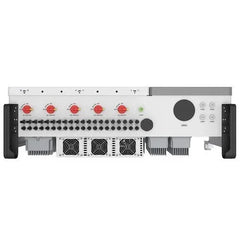 Green Vista Living inverter rear view with multiple ports, cooling fans, and control dials