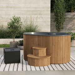 SaunaLife 2-Person Thermo-Pine Cold/Hot Plunge Tub w/ Water Chiller/Heater | Model S2N - Green Vista Living