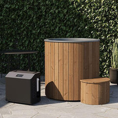 SaunaLife 1-Person Thermo-Pine Cold/Hot Plunge Tub w/ Water Chiller/Heater | Model S1N - Green Vista Living