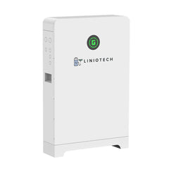 Liniotech white floor-standing power inverter with green logo, side control buttons