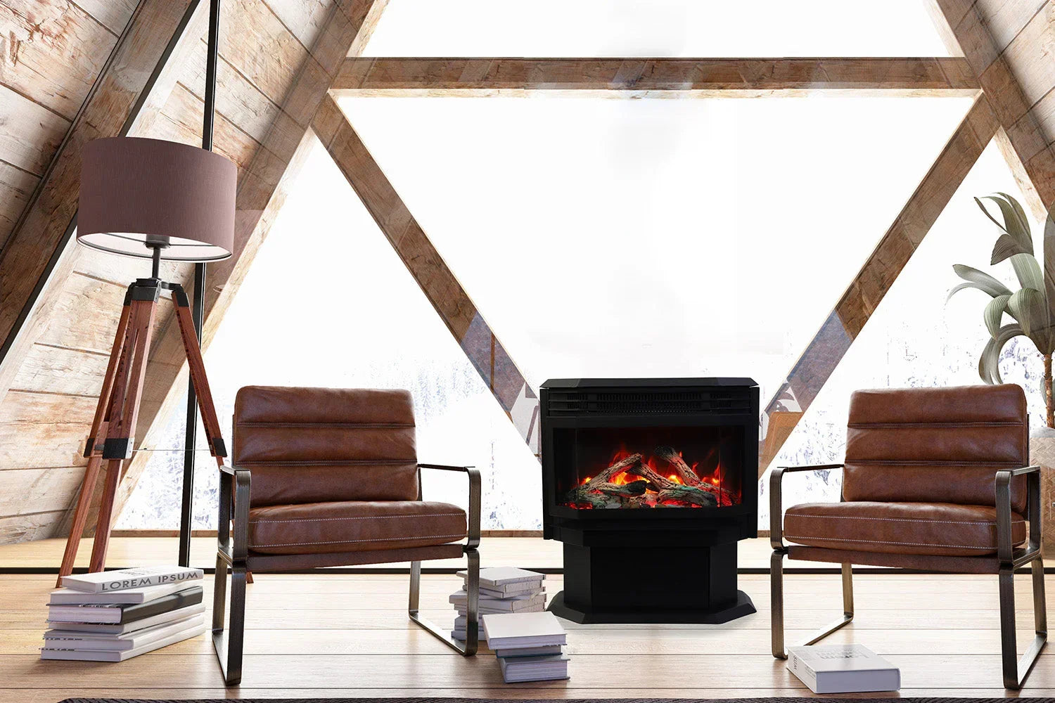 Amantii Sierra Flame 26-inch Lumina Freestanding Smart Electric Fireplace - Green Vista Living