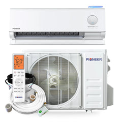 Pioneer® Quantum Fresh™ 12,000 BTU 24 SEER2 High-Wall Ductless Mini-Split Fresh Air Conditioner Inverter Heat Pump Full Set - Green Vista Living