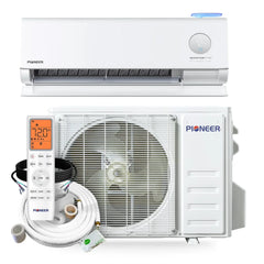 Pioneer® Quantum Fresh™ 12,000 BTU 24 SEER2 High-Wall Ductless Mini-Split Fresh Air Conditioner Inverter Heat Pump Full Set - Green Vista Living