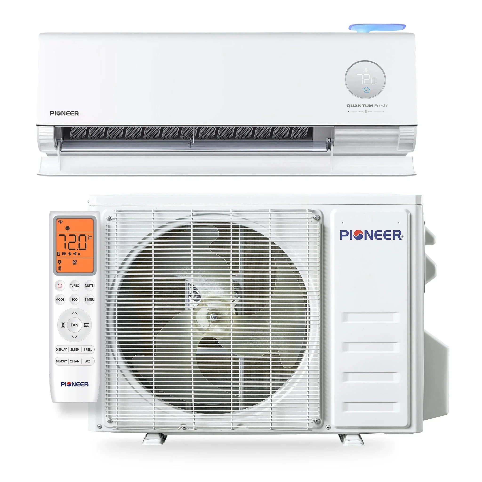 Pioneer® Quantum Fresh™ 12,000 BTU 24 SEER2 High-Wall Ductless Mini-Split Fresh Air Conditioner Inverter Heat Pump Full Set - Green Vista Living