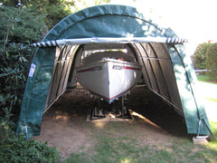 Rhino Shelter | 12’W x 24’L x 8’H Instant Garage (Round)