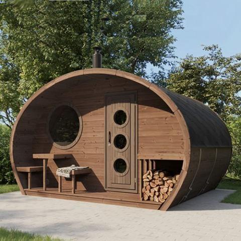SaunaLife Model G11 Outdoor Sauna | 8 Persons - Green Vista Living
