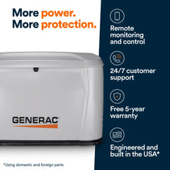 Generac Next Generation 10000 Watt 10kW Dual Fuel 50 State Air Cooled Home Standby Generator 7257
