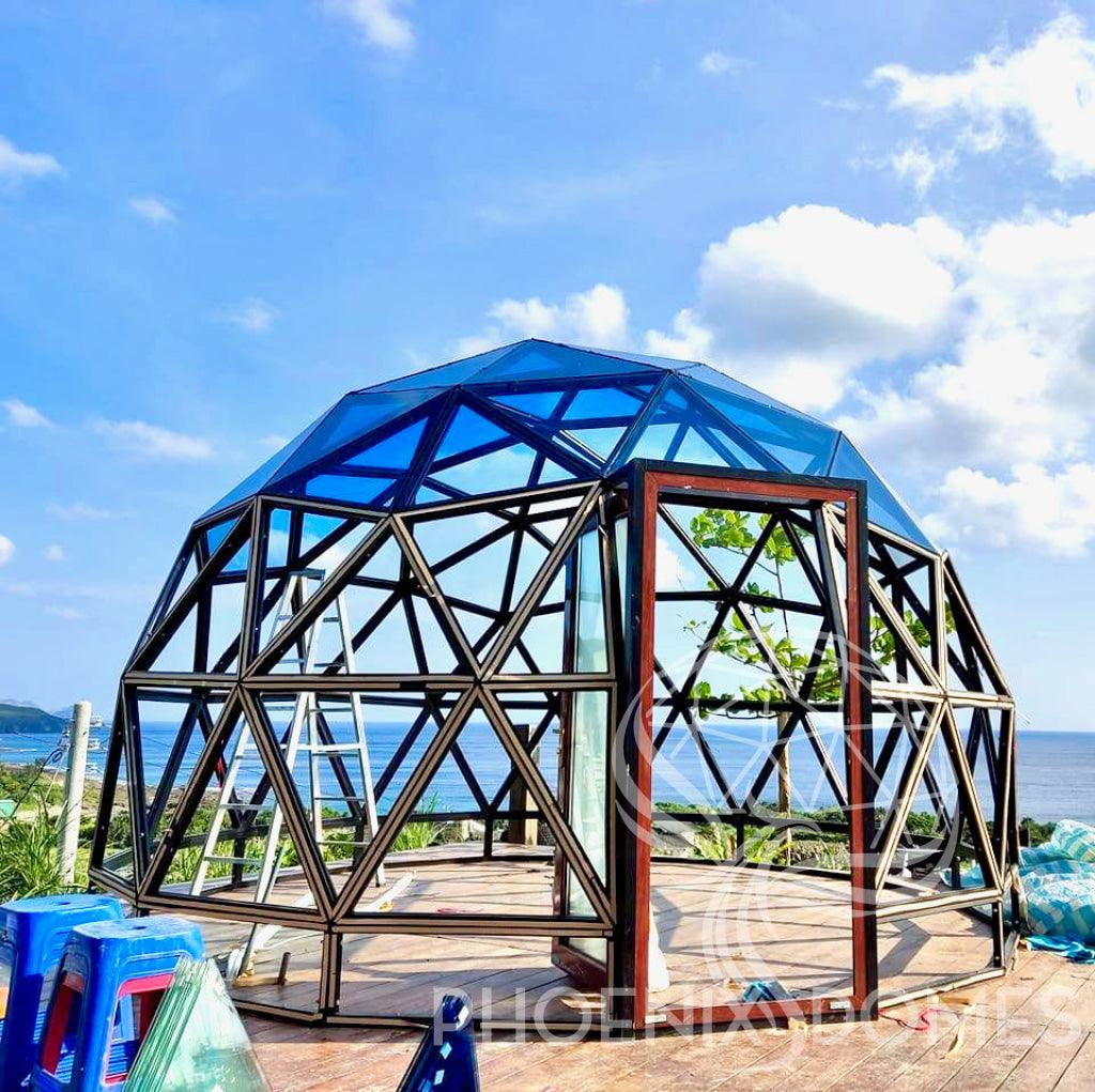Phoenix Domes Glass Dome - Glass Panel Geodesic Dome - Green Vista Living