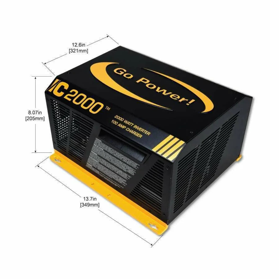Go Power! 2000W Pure Sine Wave Inverter/Charger - GP-IC-2000-12-PKG - Green Vista Living